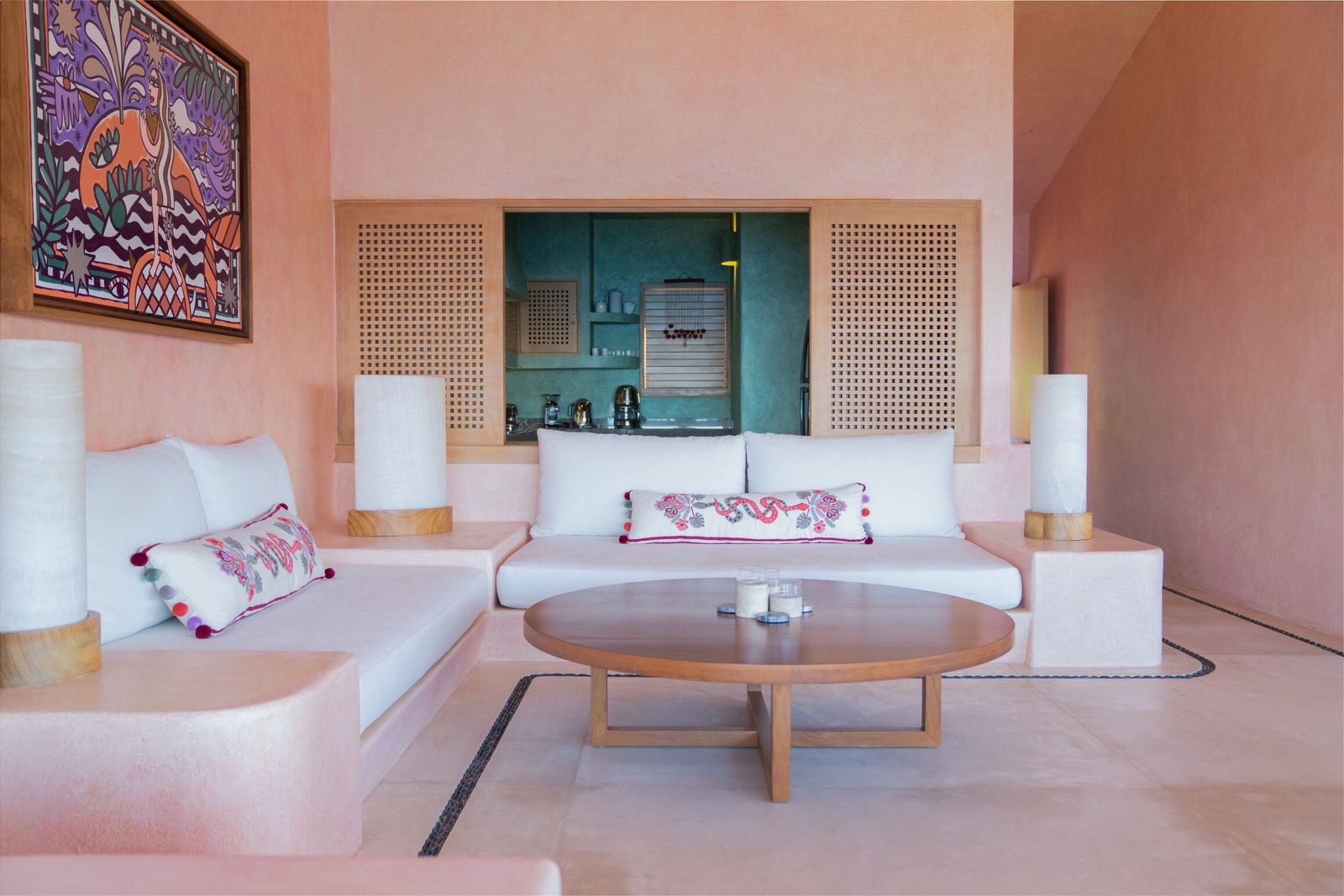 Living room with built-in seating